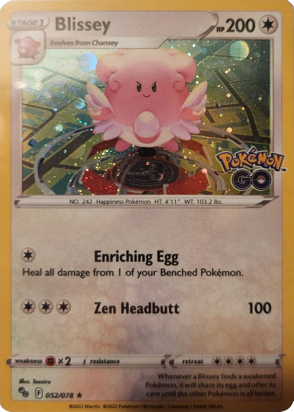 Blissey (052/078) (Cosmos Holo) [Pokémon GO] | Odin's Place