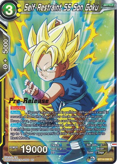 Self-Restraint SS Son Goku (BT14-096) [Cross Spirits Prerelease Promos] | Odin's Place