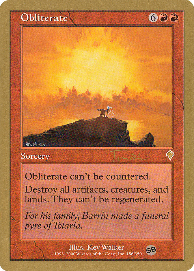 Obliterate (Jan Tomcani) (SB) [World Championship Decks 2001] | Odin's Place