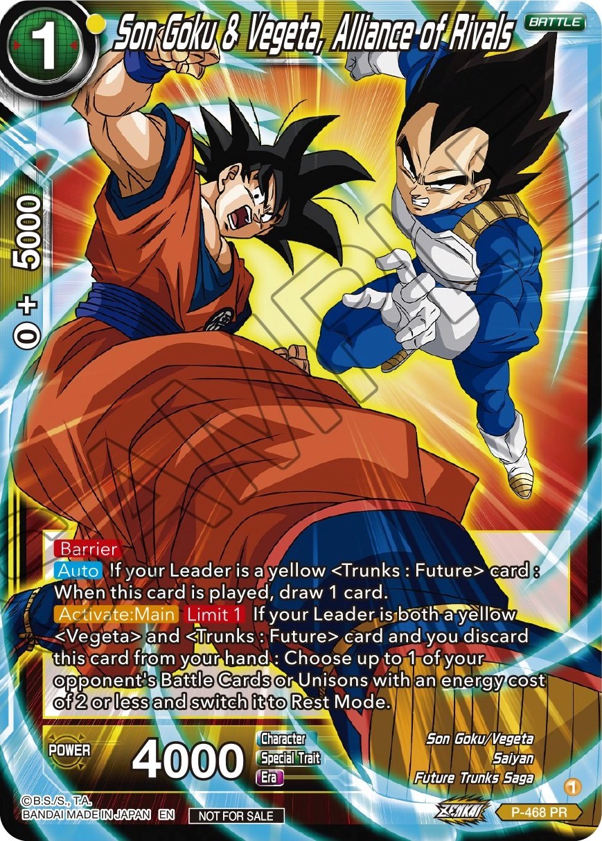Son Goku & Vegeta, Alliance of Rivals (Z03 Dash Pack) (P-468) [Promotion Cards] | Odin's Place