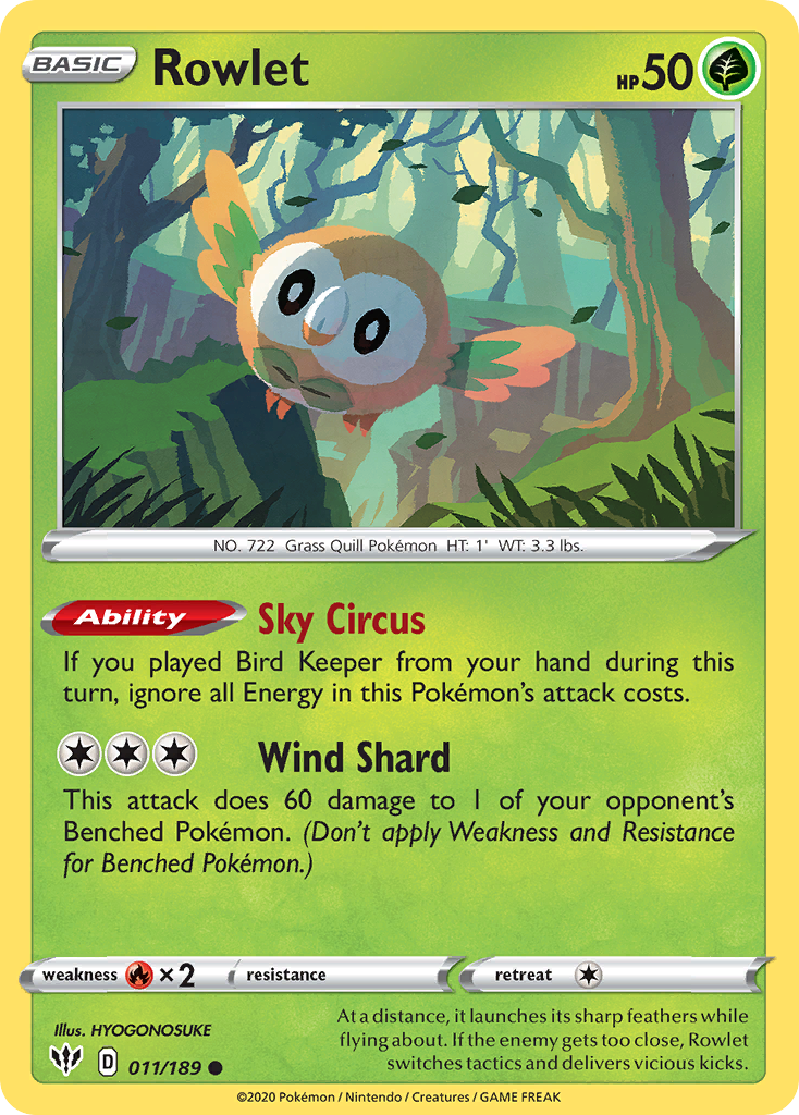 Rowlet (011/189) [Sword & Shield: Darkness Ablaze] | Odin's Place