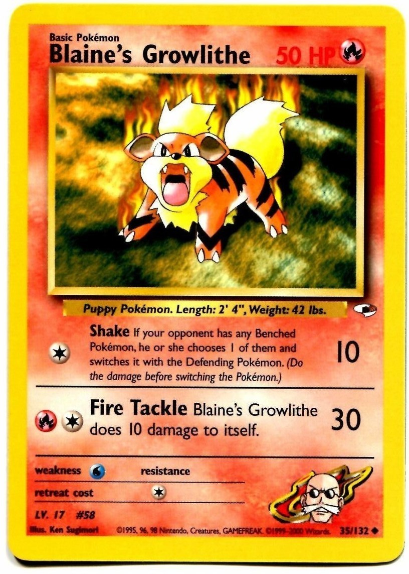 Blaine's Growlithe (35/132) [Gym Heroes Unlimited] | Odin's Place