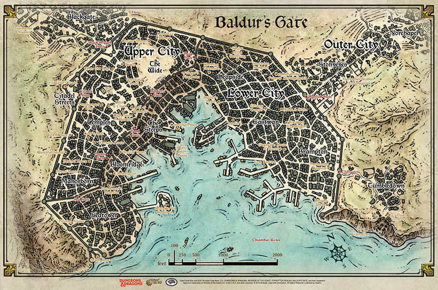 Dungeons and Dragons RPG: Baldur`s Gate - Descent into Avernus - Baldur`s Gate Map | Odin's Place