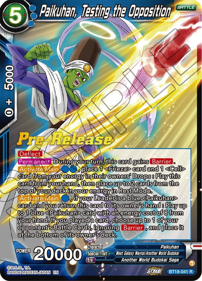 Paikuhan, Testing the Opposition (BT18-041) [Dawn of the Z-Legends Prerelease Promos] | Odin's Place