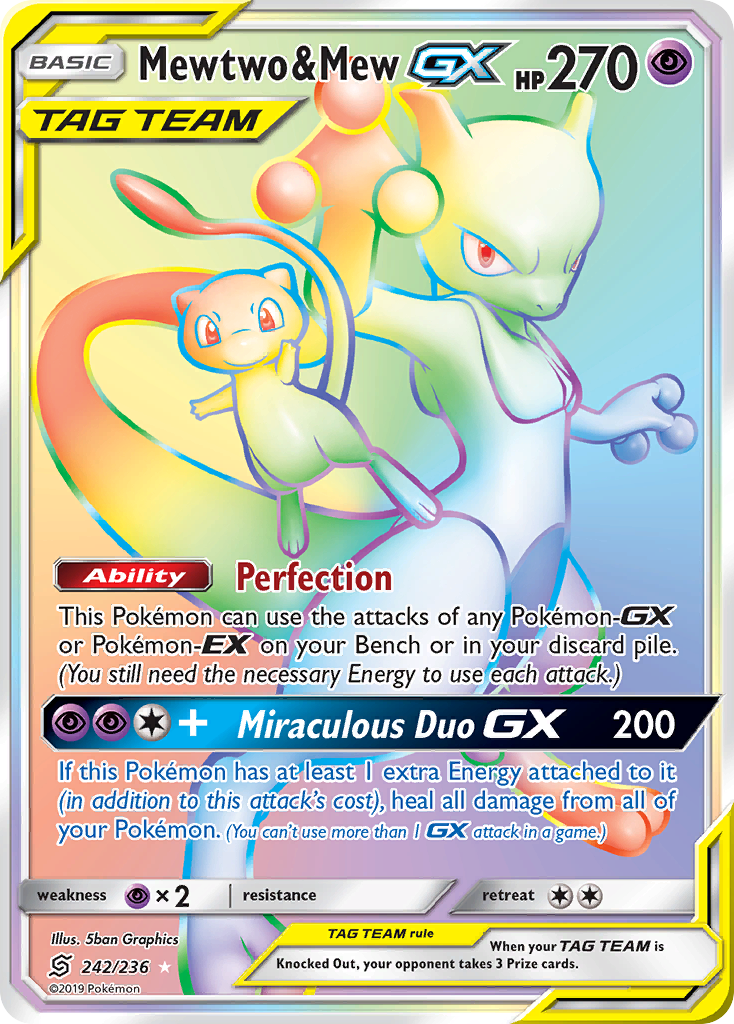 Mewtwo & Mew GX (242/236) [Sun & Moon: Unified Minds] | Odin's Place