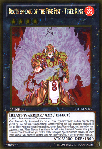 Brotherhood of the Fire Fist - Tiger King [PGLD-EN045] Gold Rare | Odin's Place