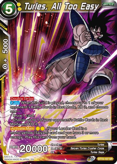 Turles, All Too Easy (BT15-107) [Saiyan Showdown] | Odin's Place