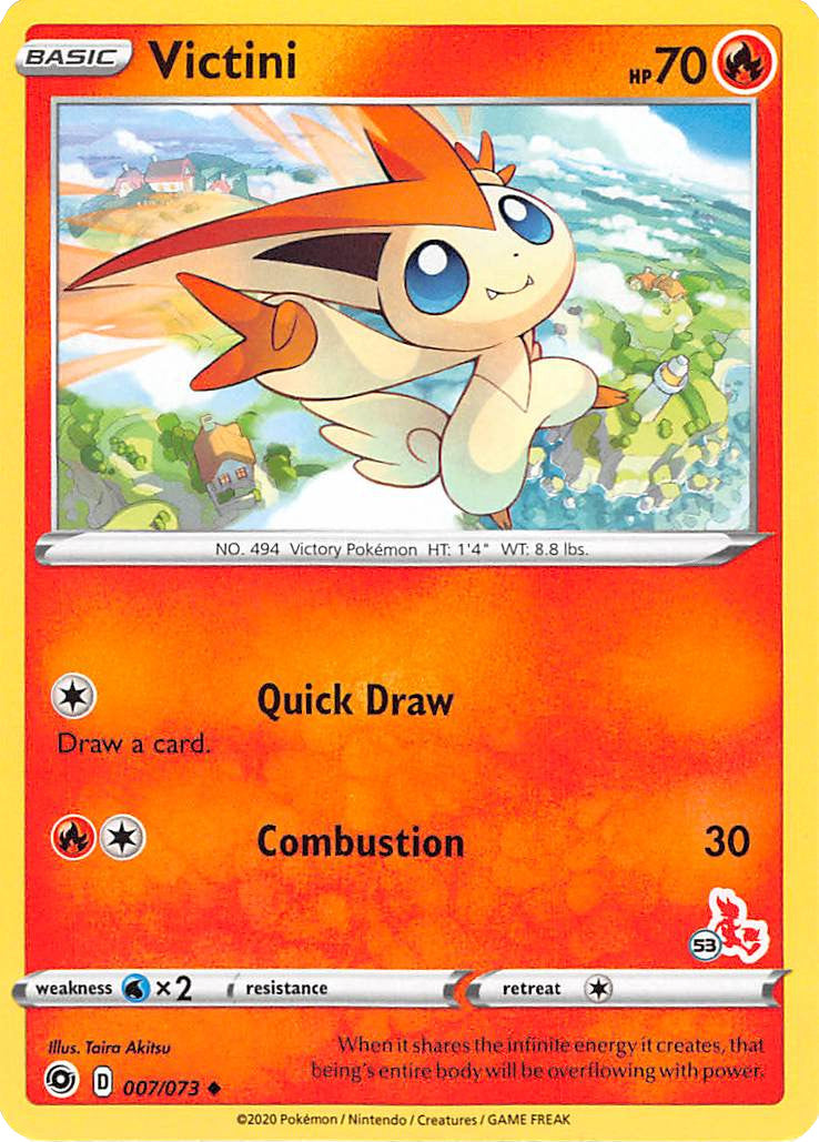 Victini (007/073) (Cinderace Stamp #53) [Battle Academy 2022] | Odin's Place