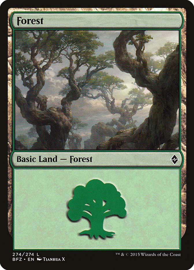 Forest (274) [Battle for Zendikar] | Odin's Place