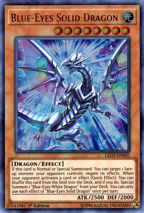 Blue-Eyes Solid Dragon [LED3-EN002] Ultra Rare | Odin's Place