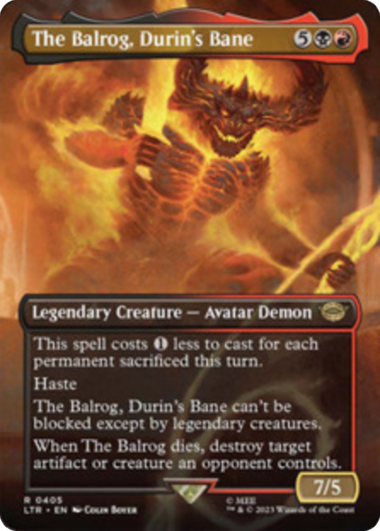 The Balrog, Durin's Bane (Borderless Alternate Art) [The Lord of the Rings: Tales of Middle-Earth] | Odin's Place