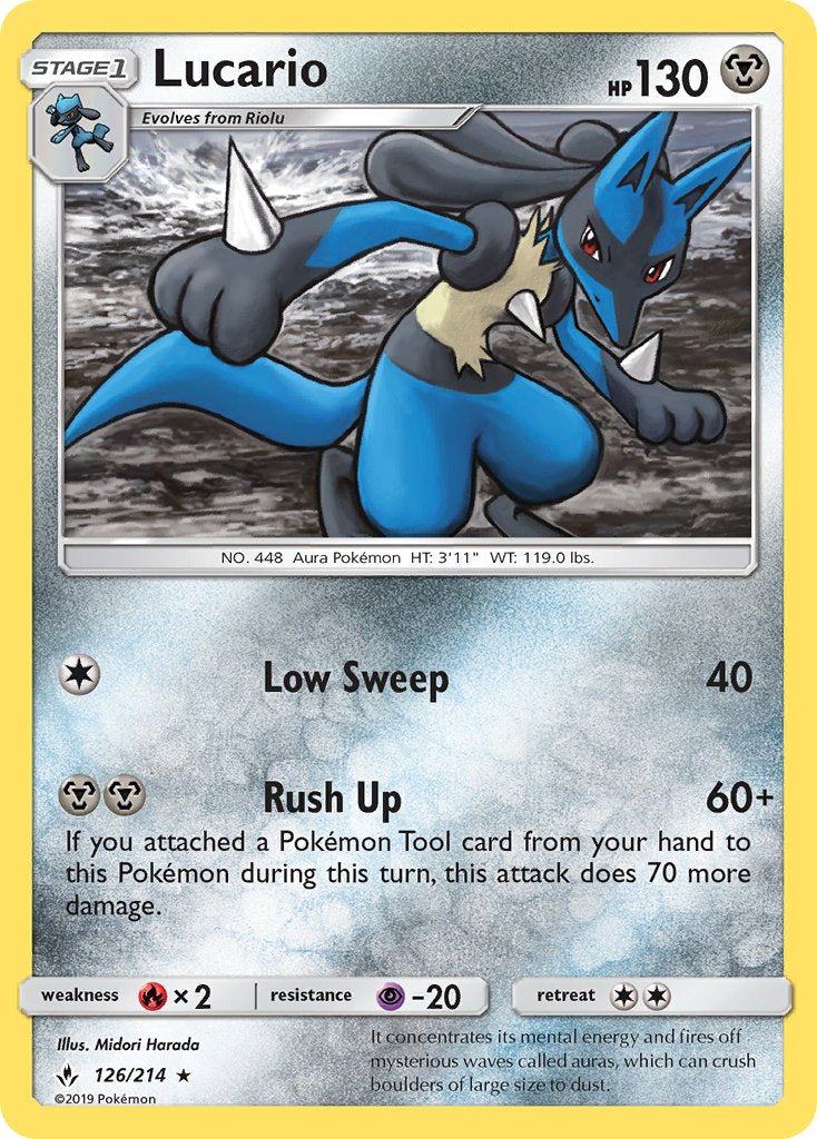 Lucario (126/214) (Theme Deck Exclusive) [Sun & Moon: Unbroken Bonds] | Odin's Place