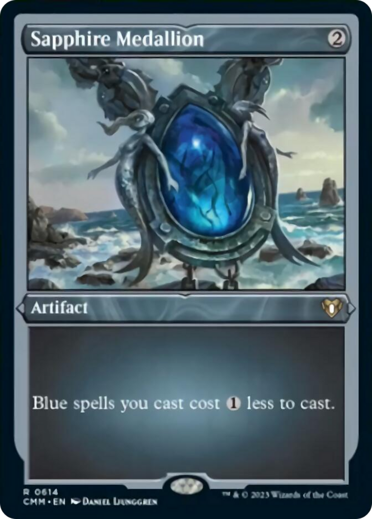 Sapphire Medallion (Foil Etched) [Commander Masters] | Odin's Place