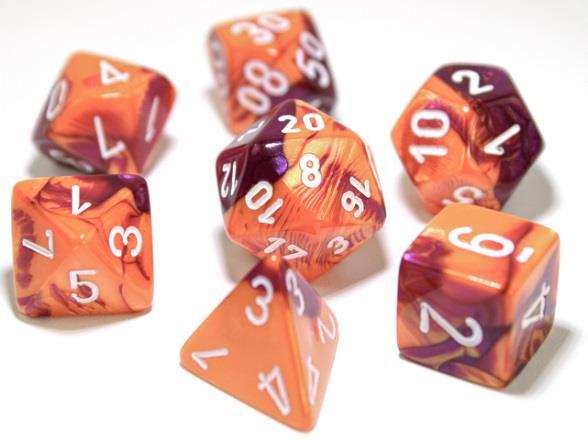 Chessex ab Dice 3 Gemini: Poly Orange/Purple/White (7) | Odin's Place