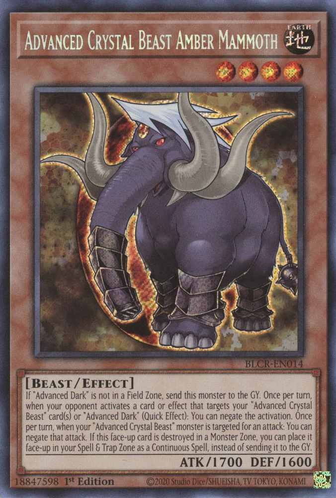 Advanced Crystal Beast Amber Mammoth [BLCR-EN014] Secret Rare | Odin's Place
