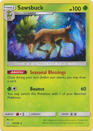 Sawsbuck (16/236) (Build & Battle Box Exclusive) [Sun & Moon: Cosmic Eclipse] | Odin's Place