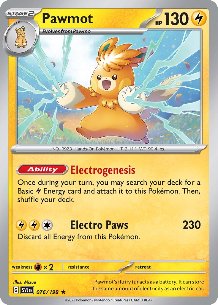 Pawmot (076/198) (Theme Deck Exclusive) [Scarlet & Violet: Base Set] | Odin's Place