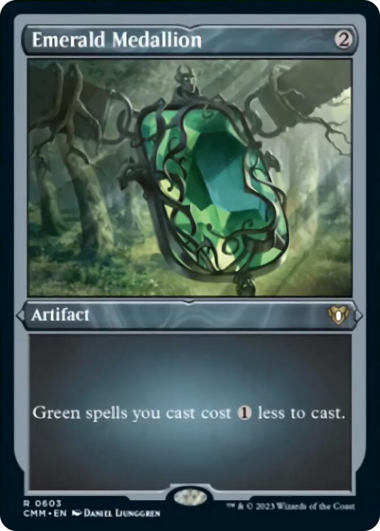 Emerald Medallion (Foil Etched) [Commander Masters] | Odin's Place