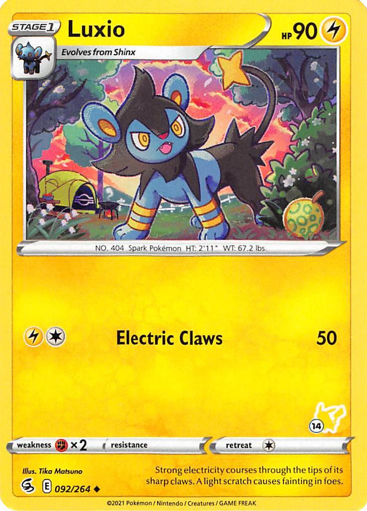 Luxio (092/264) (Pikachu Stamp #14) [Battle Academy 2022] | Odin's Place