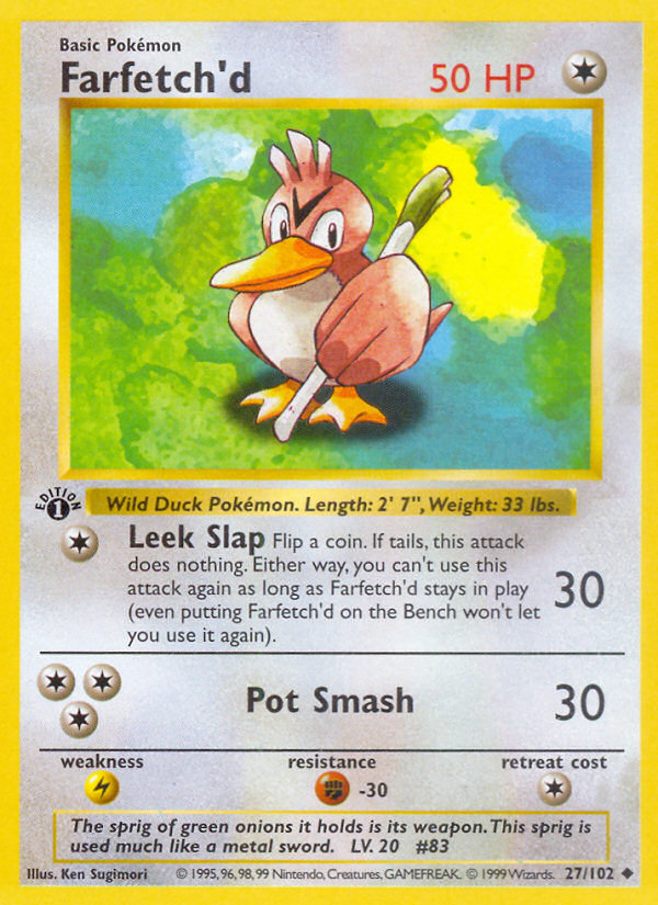 Farfetch'd (27/102) (Shadowless) [Base Set 1st Edition] | Odin's Place