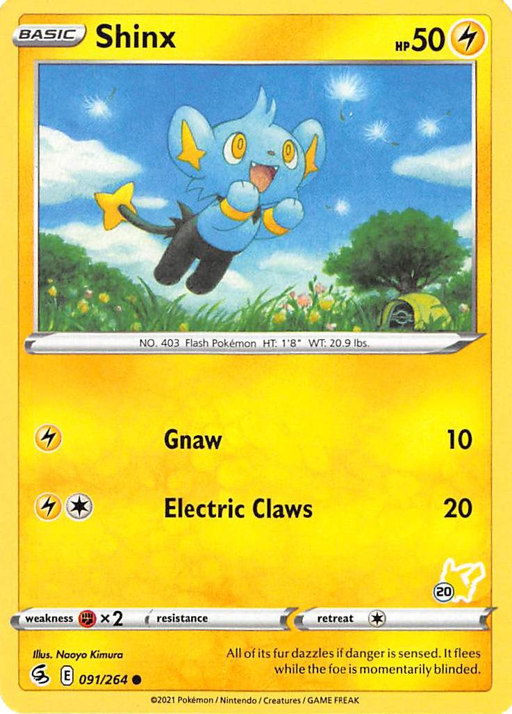 Shinx (091/264) (Pikachu Stamp #20) [Battle Academy 2022] | Odin's Place