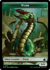 Elf Knight // Wurm Double-Sided Token [Ravnica Remastered Tokens] | Odin's Place