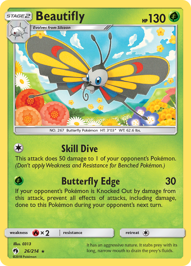 Beautifly (26/214) [Sun & Moon: Lost Thunder] | Odin's Place