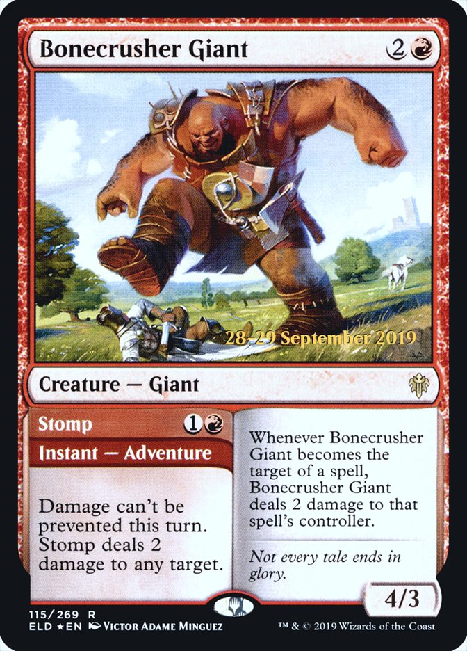 Bonecrusher Giant // Stomp [Throne of Eldraine Prerelease Promos] | Odin's Place