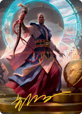 Teferi, Who Slows the Sunset Art Card (Gold-Stamped Signature) [Innistrad: Midnight Hunt Art Series] | Odin's Place