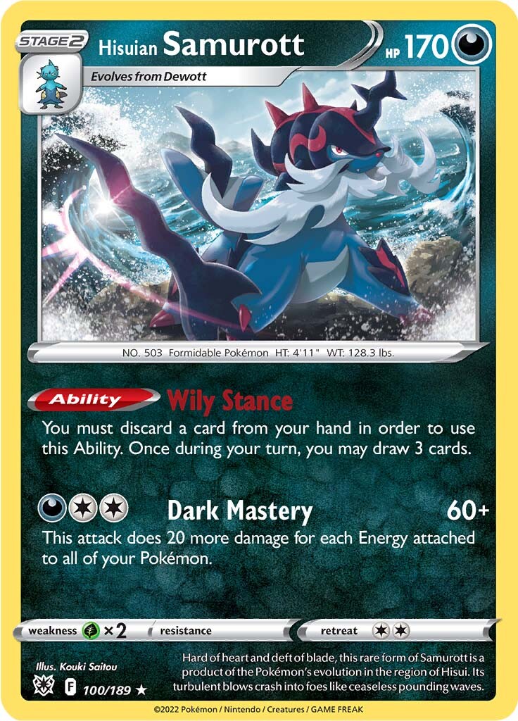Hisuian Samurott (100/189) (Theme Deck Exclusive) [Sword & Shield: Astral Radiance] | Odin's Place