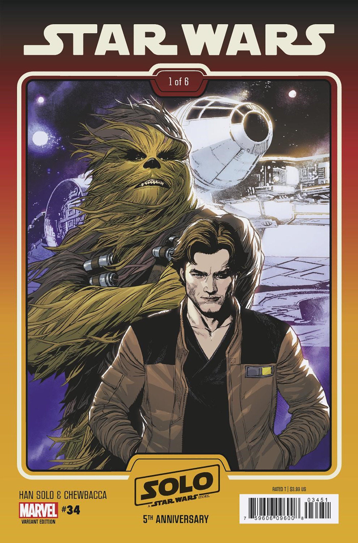 Star Wars 34 Leinil Yu Han Solo & Chewbacca Solo 5TH Anniversary Movie Variant | Odin's Place