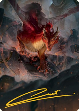 Red Dragon Art Card (Gold-Stamped Signature) [Dungeons & Dragons: Adventures in the Forgotten Realms Art Series] | Odin's Place