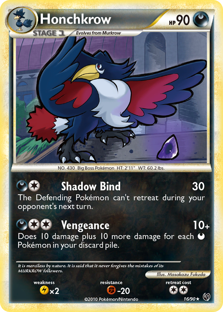Honchkrow (16/90) [HeartGold & SoulSilver: Undaunted] | Odin's Place