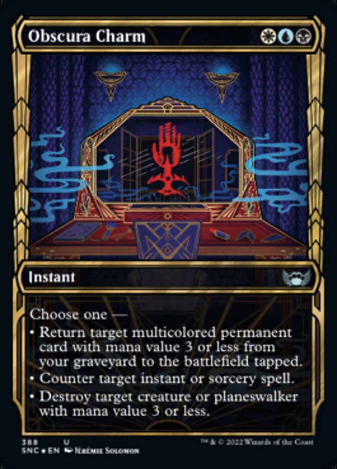 Obscura Charm (Showcase Golden Age Gilded Foil) [Streets of New Capenna] | Odin's Place
