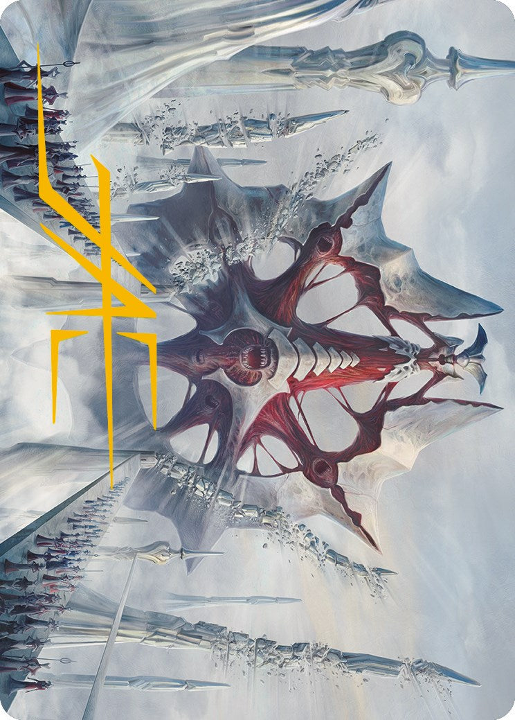 Mondrak, Glory Dominus Art Card (Gold-Stamped Signature) [Phyrexia: All Will Be One Art Series] | Odin's Place