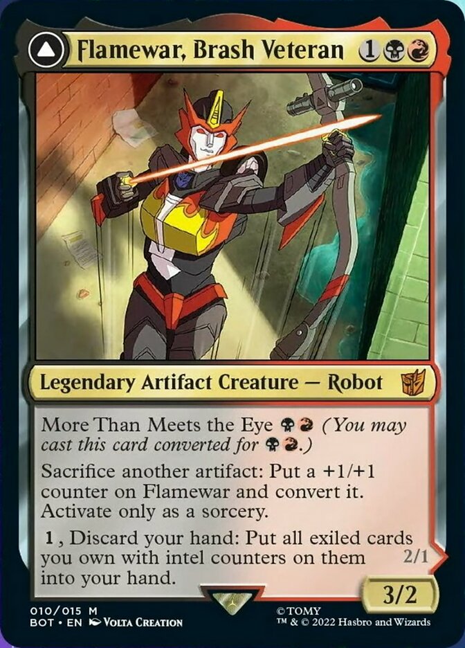 Flamewar, Brash Veteran // Flamewar, Streetwise Operative [Transformers] | Odin's Place