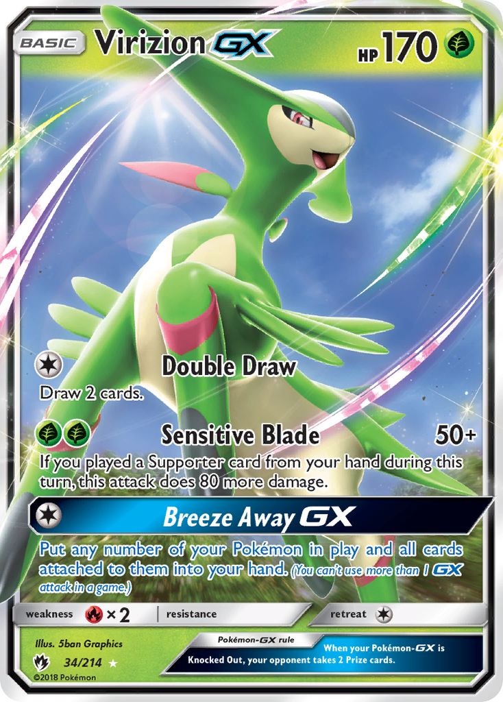 Virizion GX (34/214) [Sun & Moon: Lost Thunder] | Odin's Place