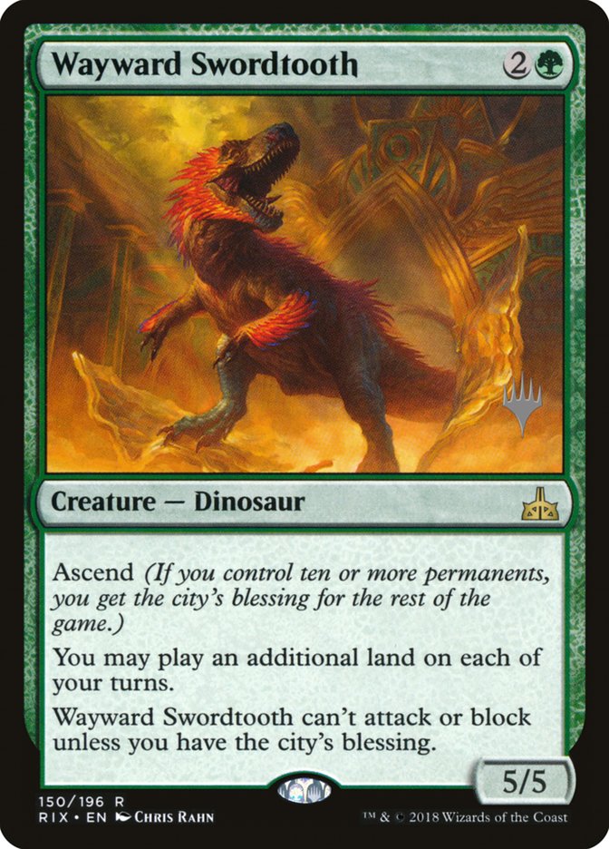 Wayward Swordtooth (Promo Pack) [Rivals of Ixalan Promos] | Odin's Place
