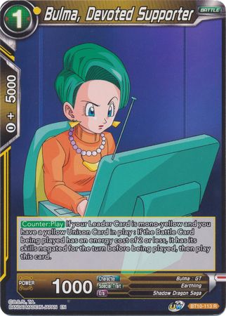 Bulma, Devoted Supporter (BT10-113) [Rise of the Unison Warrior] | Odin's Place