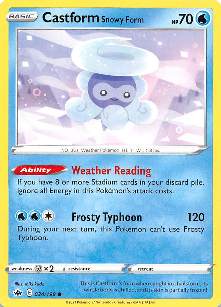 Castform Snowy Form (034/198) [Sword & Shield: Chilling Reign] | Odin's Place