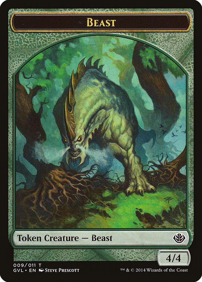 Beast Token (009/011) (Garruk vs. Liliana) [Duel Decks Anthology Tokens] | Odin's Place