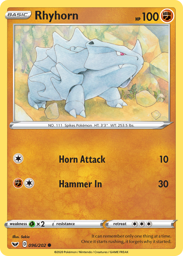 Rhyhorn (096/202) [Sword & Shield: Base Set] | Odin's Place