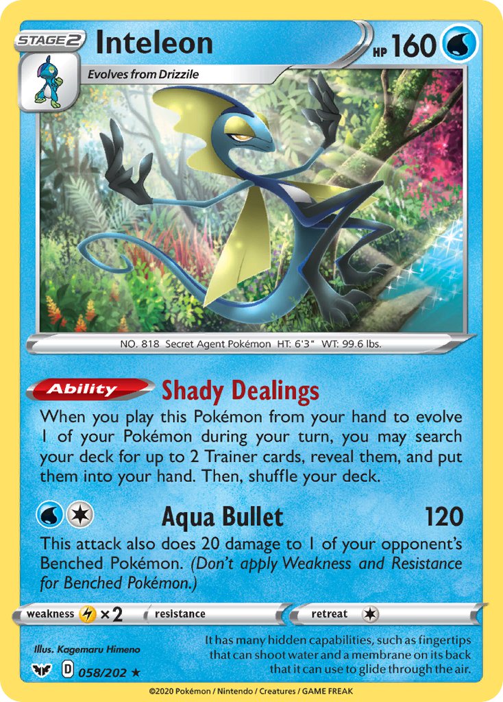 Inteleon (058/202) (Theme Deck Exclusive) [Sword & Shield: Base Set] | Odin's Place