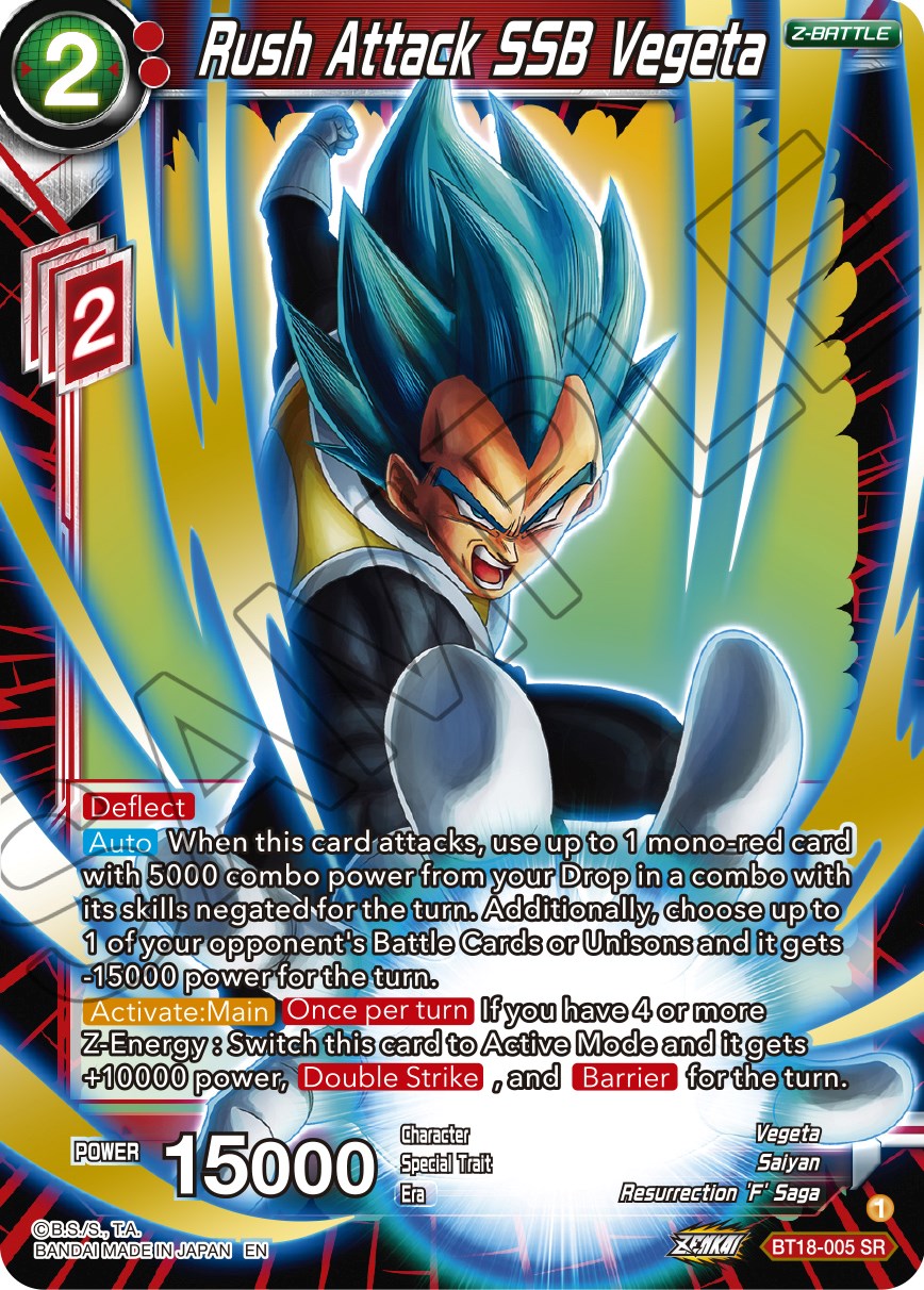 Rush Attack SSB Vegeta (BT18-005) [Dawn of the Z-Legends] | Odin's Place