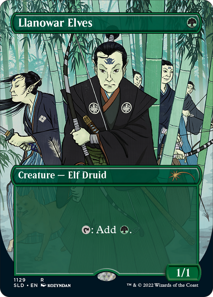 Llanowar Elves (Borderless) [Secret Lair Drop Series] | Odin's Place