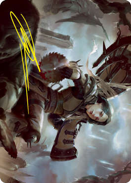 Sawblade Slinger Art Card (Gold-Stamped Signature) [Innistrad: Crimson Vow Art Series] | Odin's Place