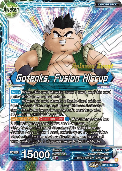 Son Goten & Trunks // Gotenks, Fusion Hiccup (Fighter's Ambition Holiday Pack) (BT19-035) [Tournament Promotion Cards] | Odin's Place