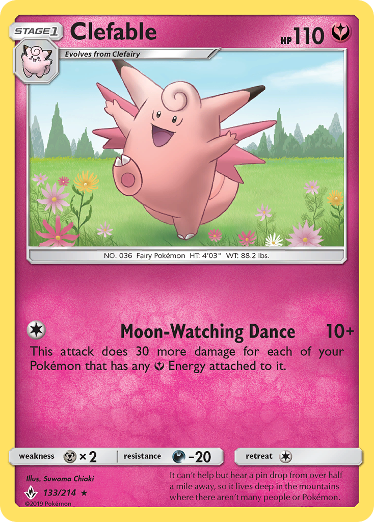 Clefable (133/214) [Sun & Moon: Unbroken Bonds] | Odin's Place