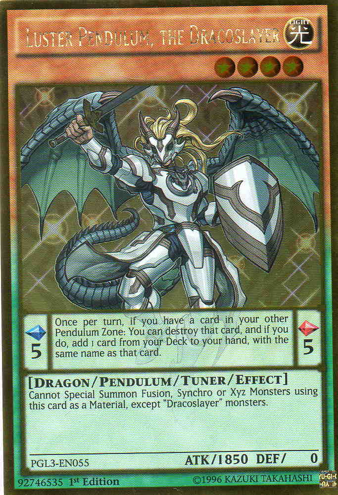 Luster Pendulum, the Dracoslayer [PGL3-EN055] Gold Rare | Odin's Place