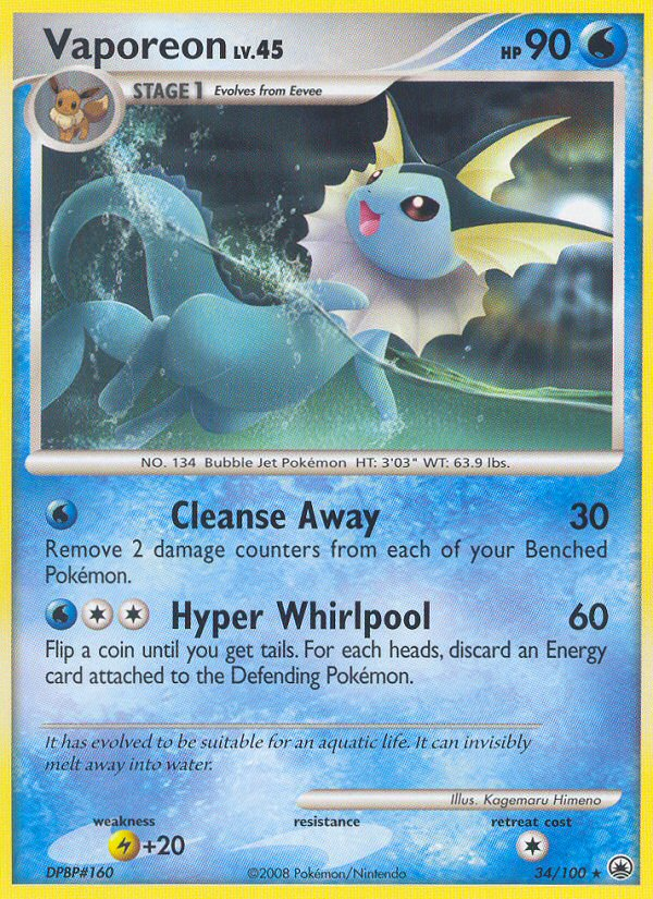 Vaporeon (34/100) [Diamond & Pearl: Majestic Dawn] | Odin's Place